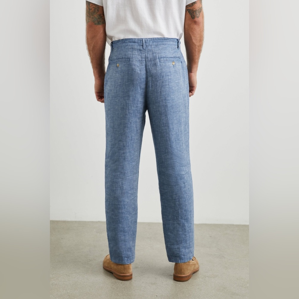 Rails Mercer Linen Dress Pants in Blue Mirage - Picture 2 of 6